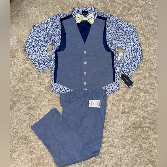 Nautica Other - Nautica Little Boys 4-Pc. Floral Vest Set Double Dutch Blue NEW